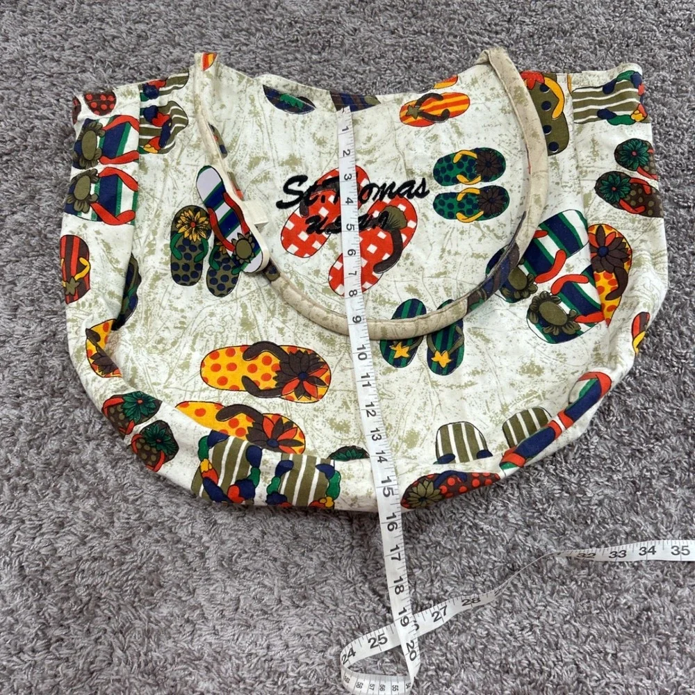 St. Thomas USVI Flip Flop Print Tote Bag with Matching Zipper Pouch‎